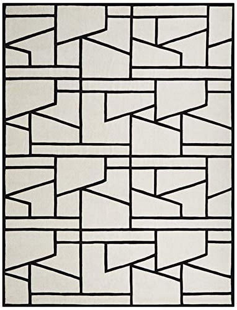 Global Views Zig Zag Rug-Ivory/Black
