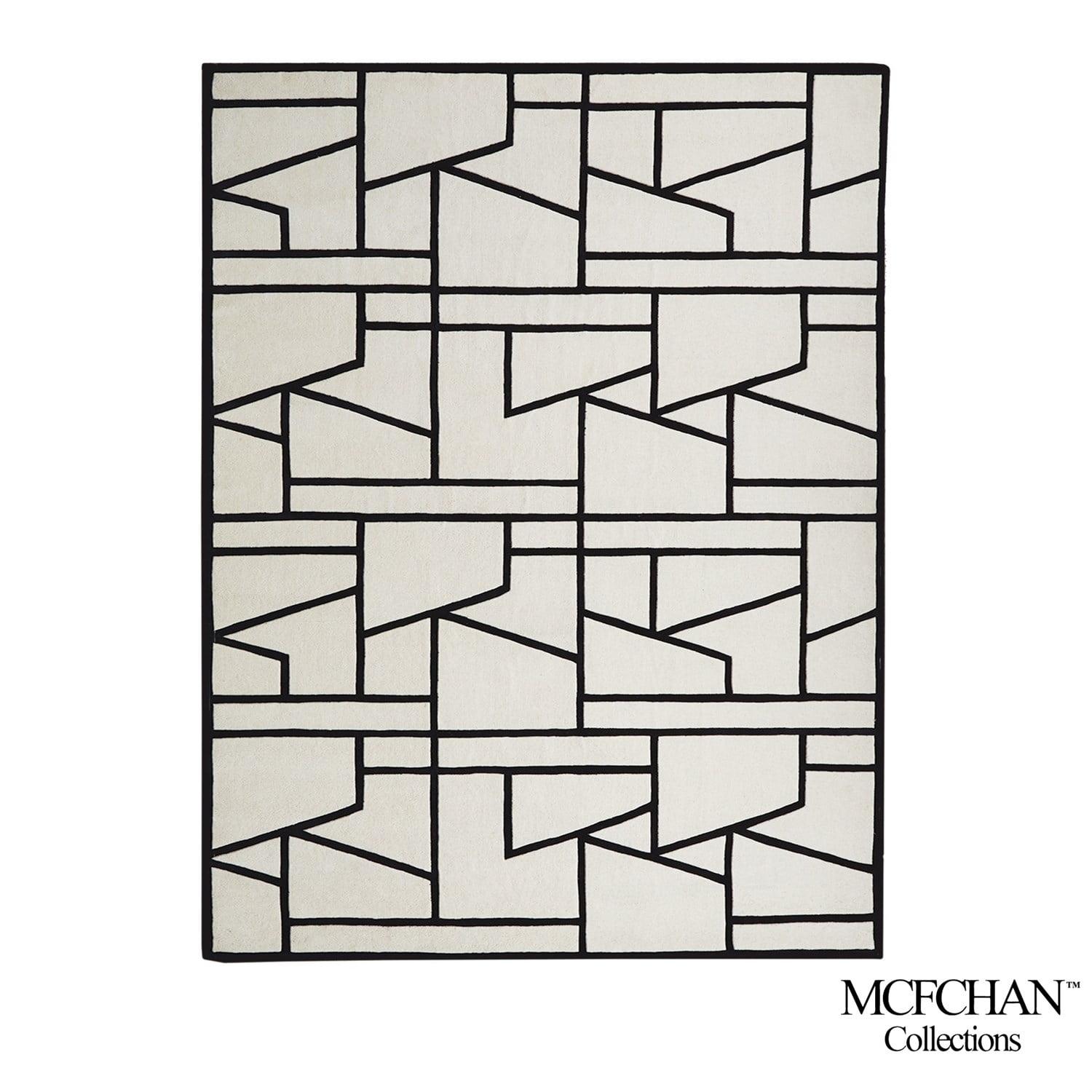 Global Views Zig Zag Rug-Ivory/Black