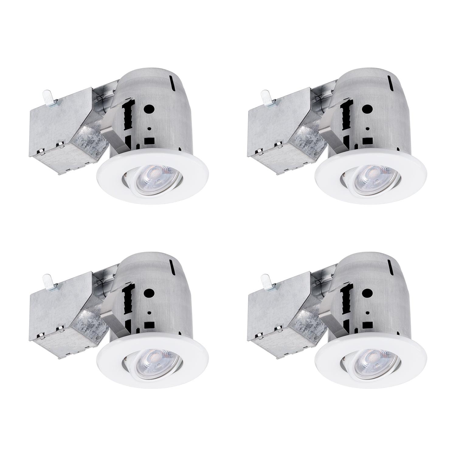 White 3-Inch LED Swivel Recessed Lighting Kit, 4-Pack