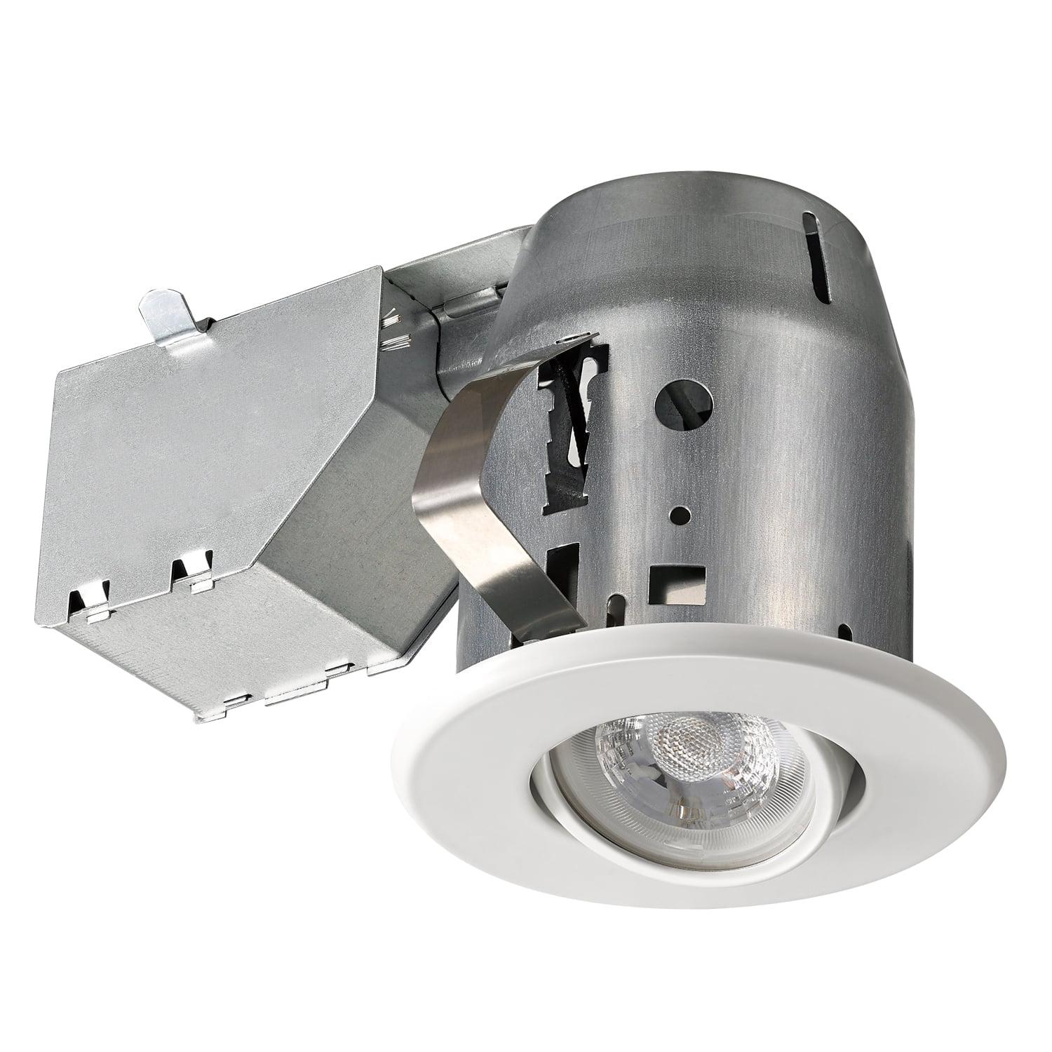 White Aluminum 4'' Dimmable Swivel Recessed Lighting Kit