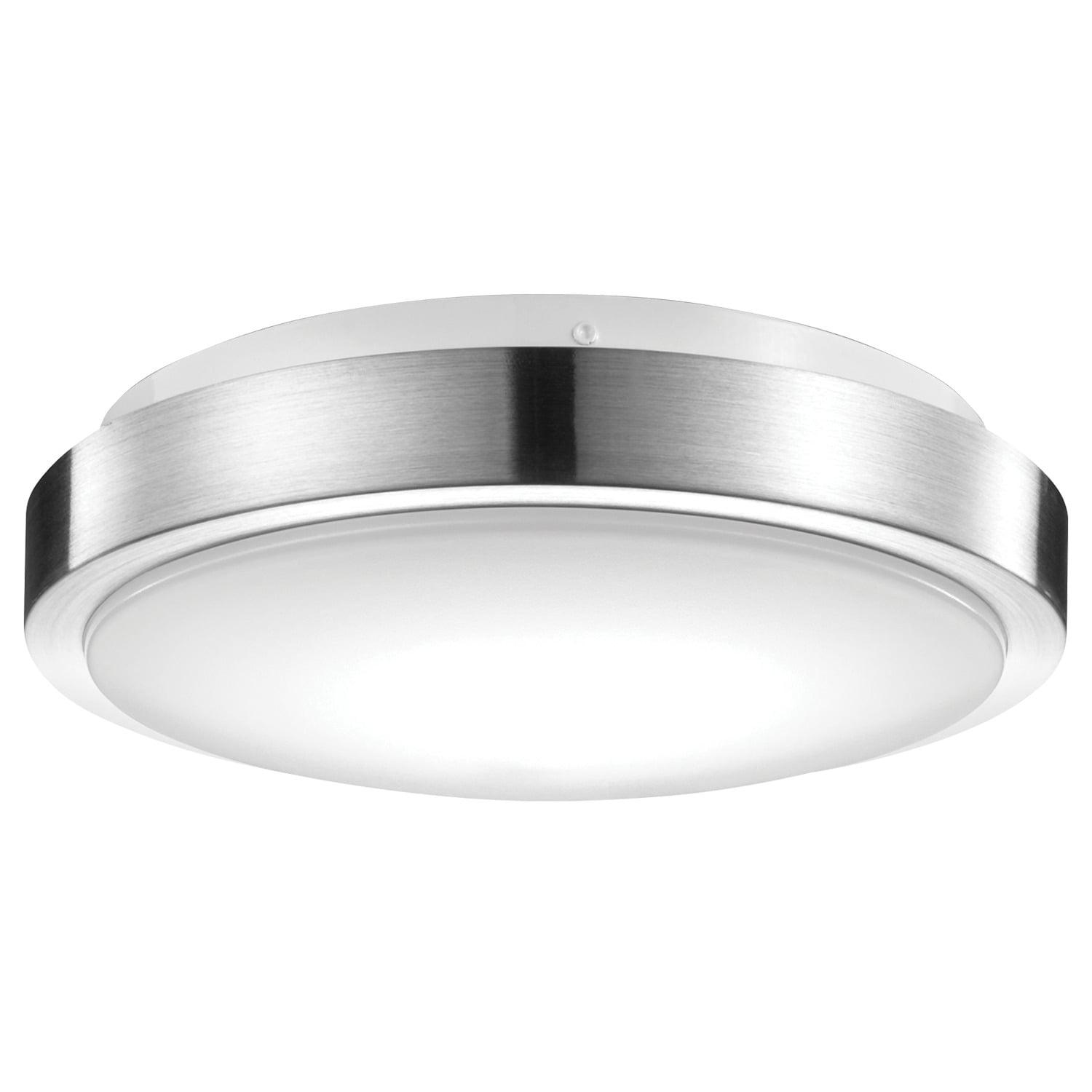 Smart Brushed Nickel 16W 11" White LED Wi-Fi Enabled Voice Activated Flush Mount Ceiling Light: ETL & Energy Star Certified