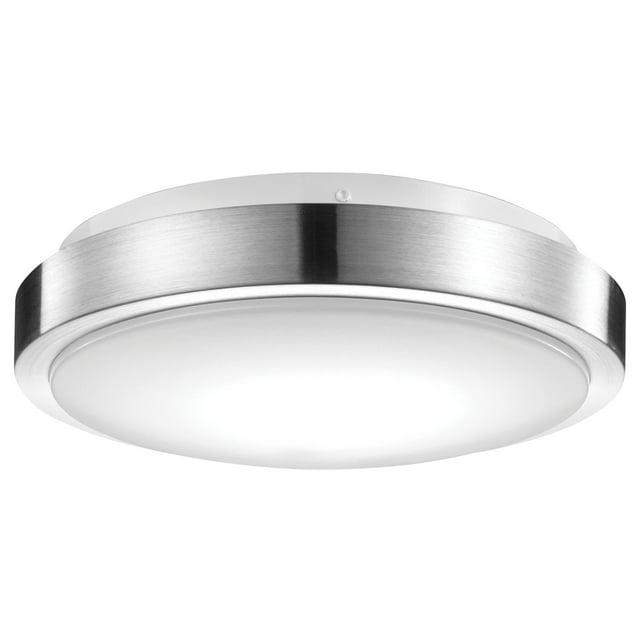 Smart Brushed Nickel 16W 11" White LED Wi-Fi Enabled Voice Activated Flush Mount Ceiling Light: ETL & Energy Star Certified