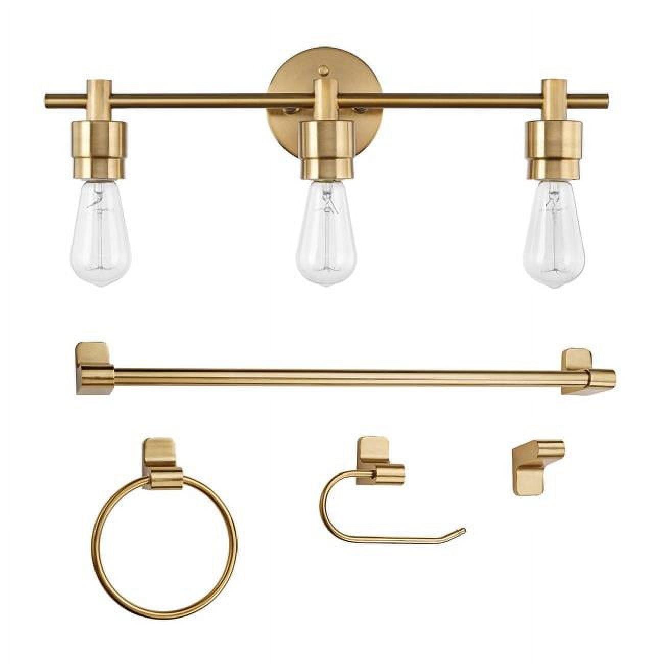 Alexandria 5-Piece Matte Brass Bathroom Set