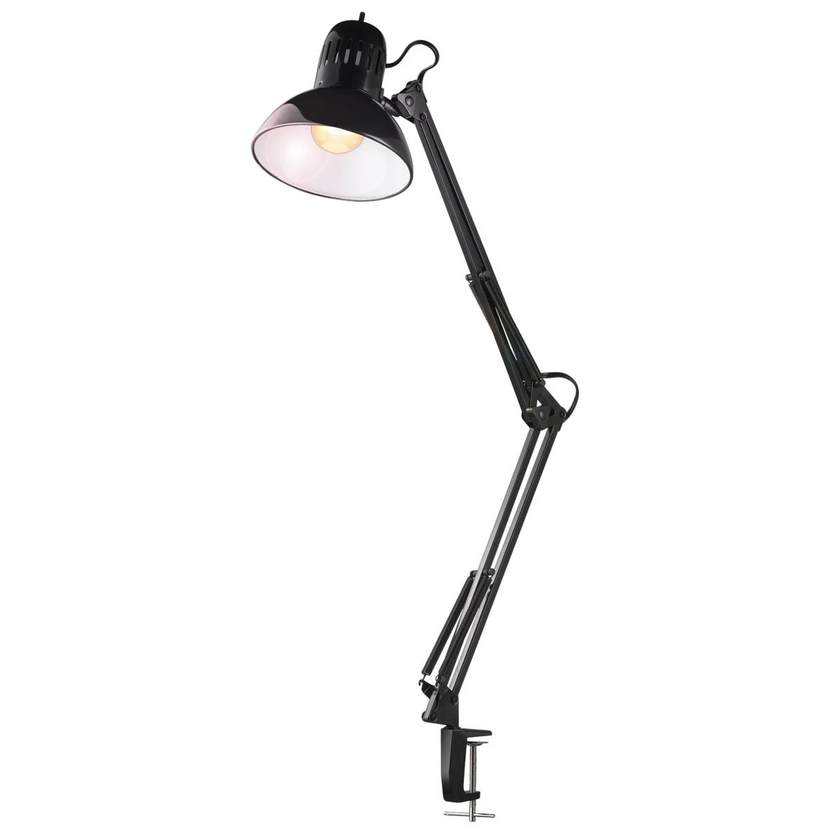 Adjustable 31.5" Outdoor Clip-on Lamp in Polished Black Metal