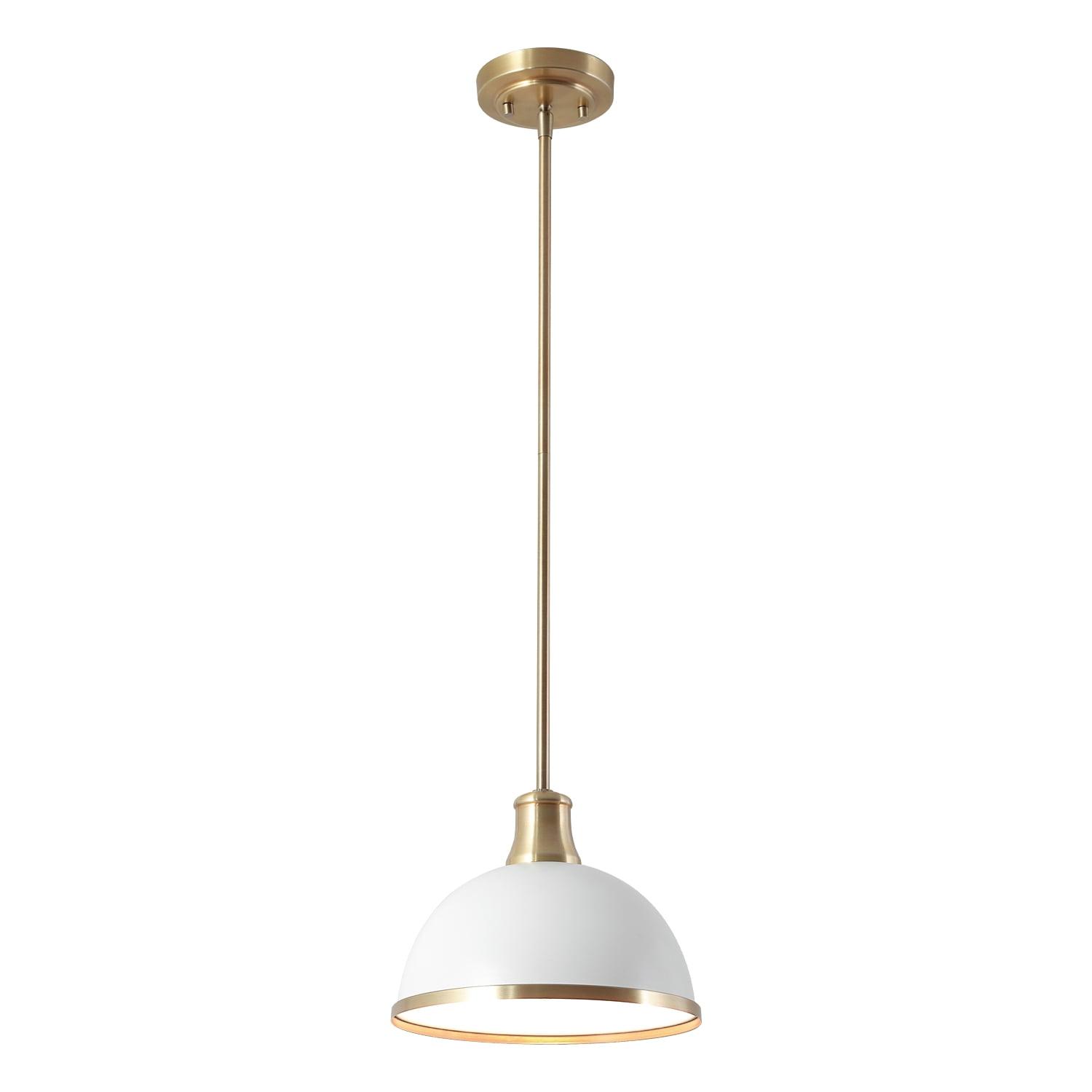 Beckett Matte White and Brass Accents Modern Farmhouse Pendant