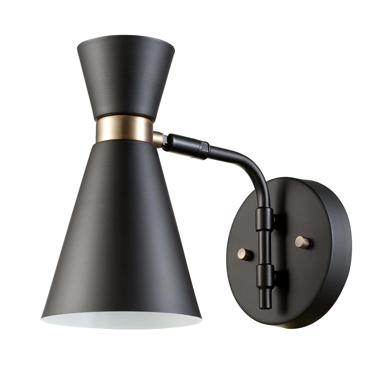 Satin Black and Gold Hourglass Wall Sconce