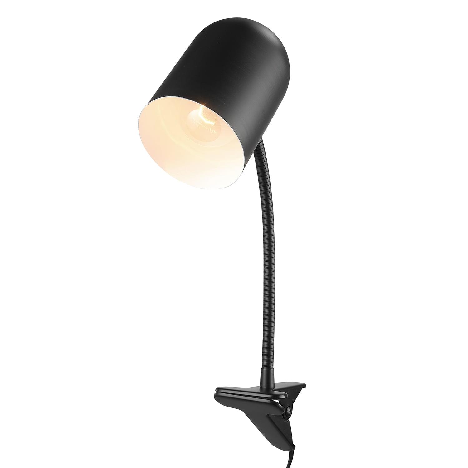 Carter 15" Matte Black Adjustable Gooseneck Clip-Arm Desk Lamp