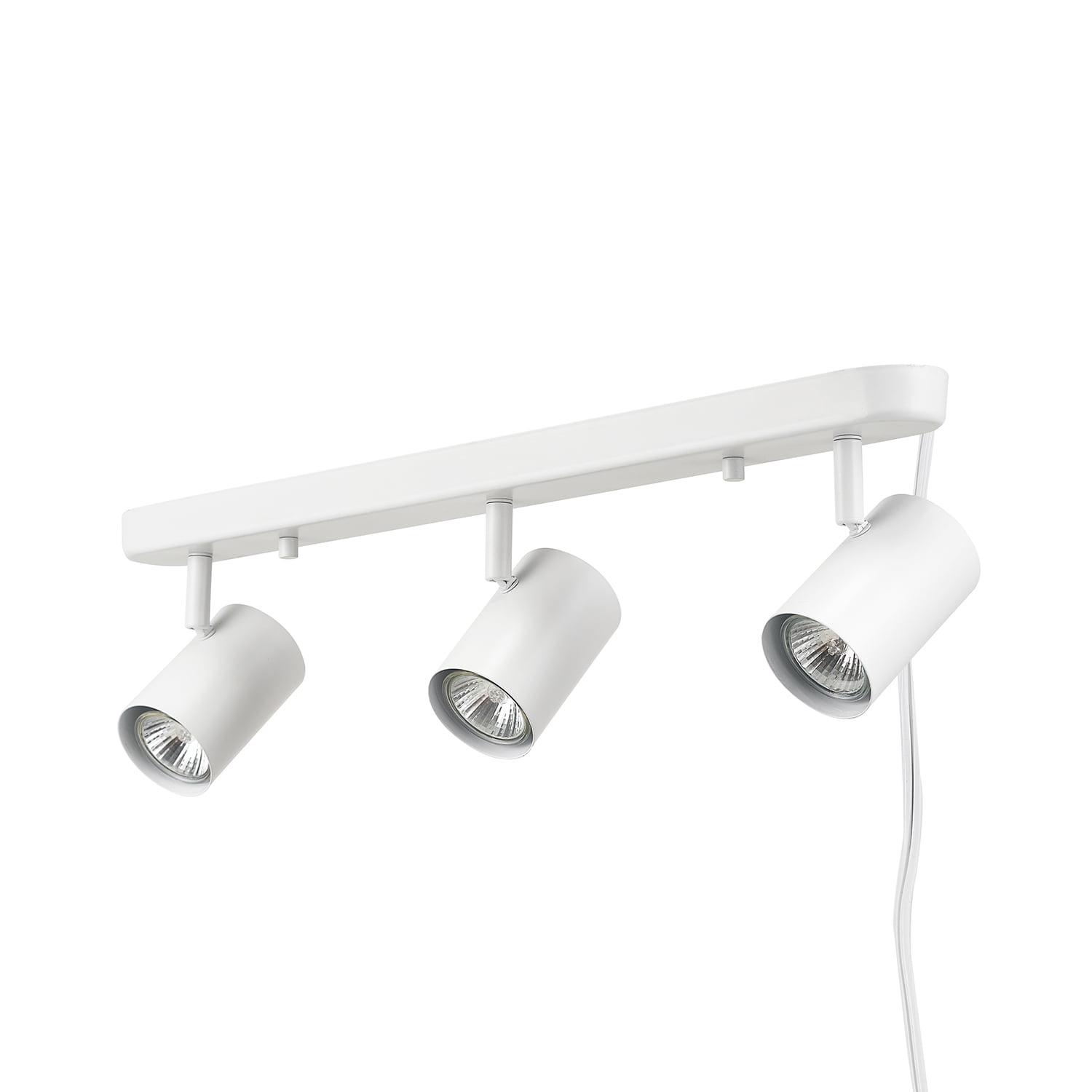 Matte White 22" Steel 3-Light Plug-In Track Fixture