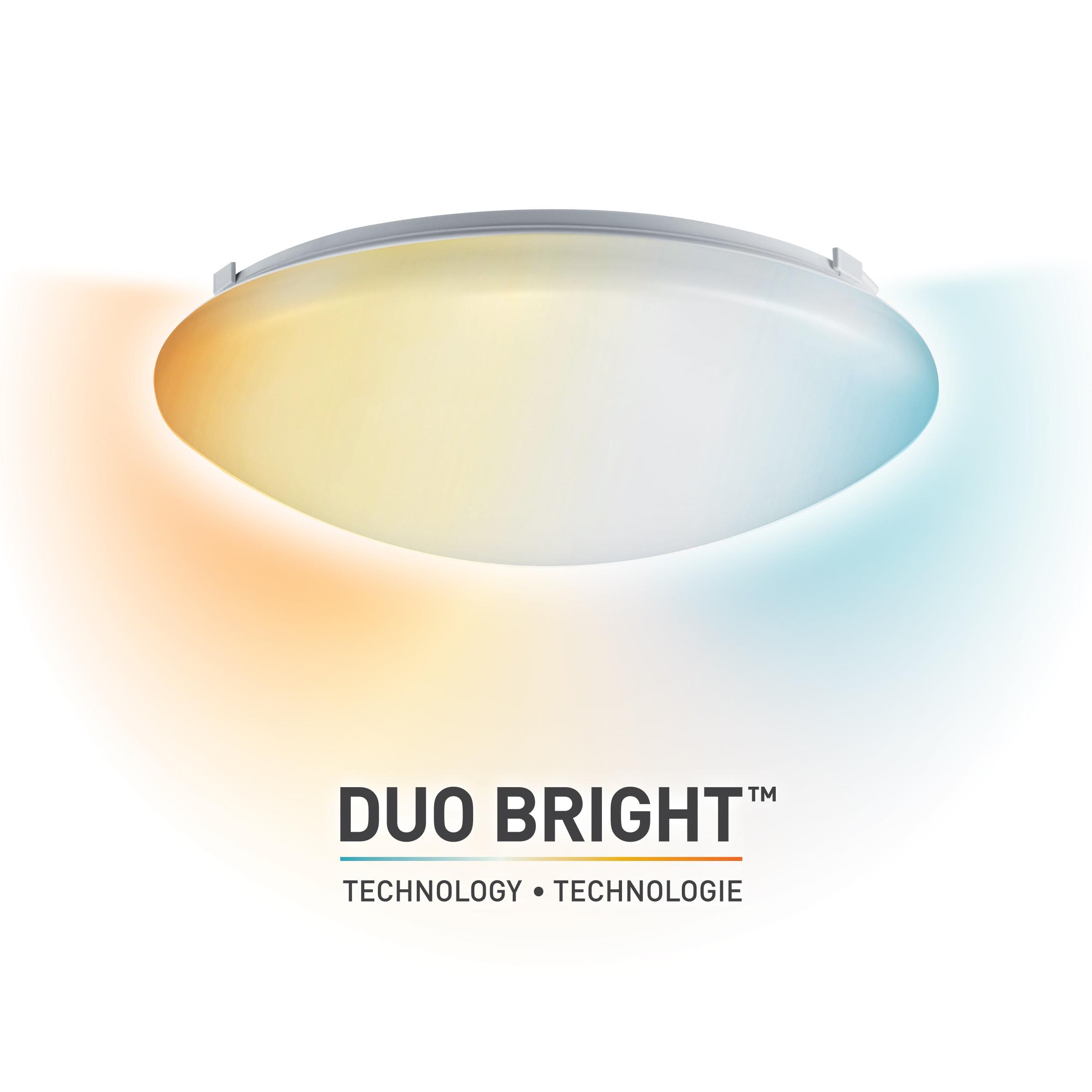 DuoBright Circadian Rhythm White Glass LED Flush Mount Light