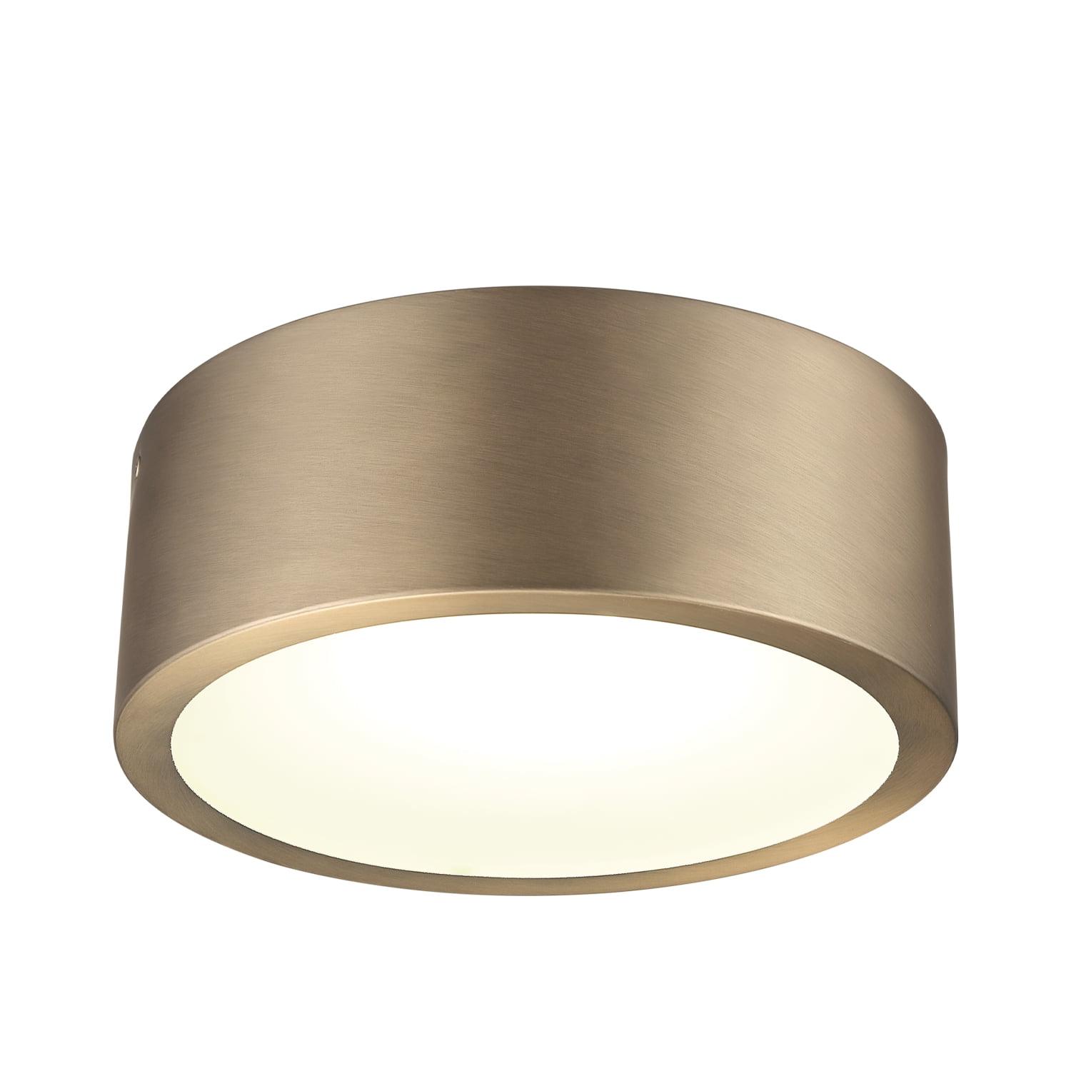 Modern Matte Brass 11" LED Flush Mount with Frosted Glass Shade