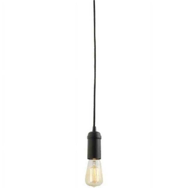 Globe Electric Edison 1-Light Matte Black Plug-In Pendant, 65114