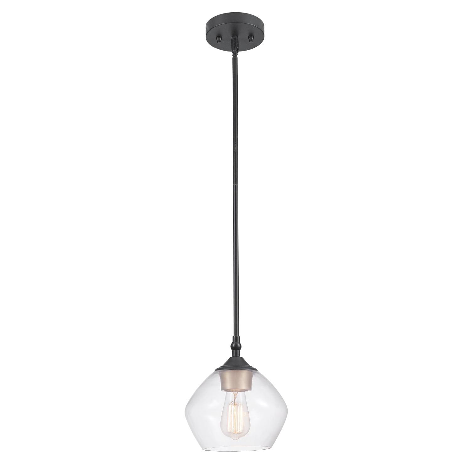 Harrow Matte Black and Gold Glass Pendant Light