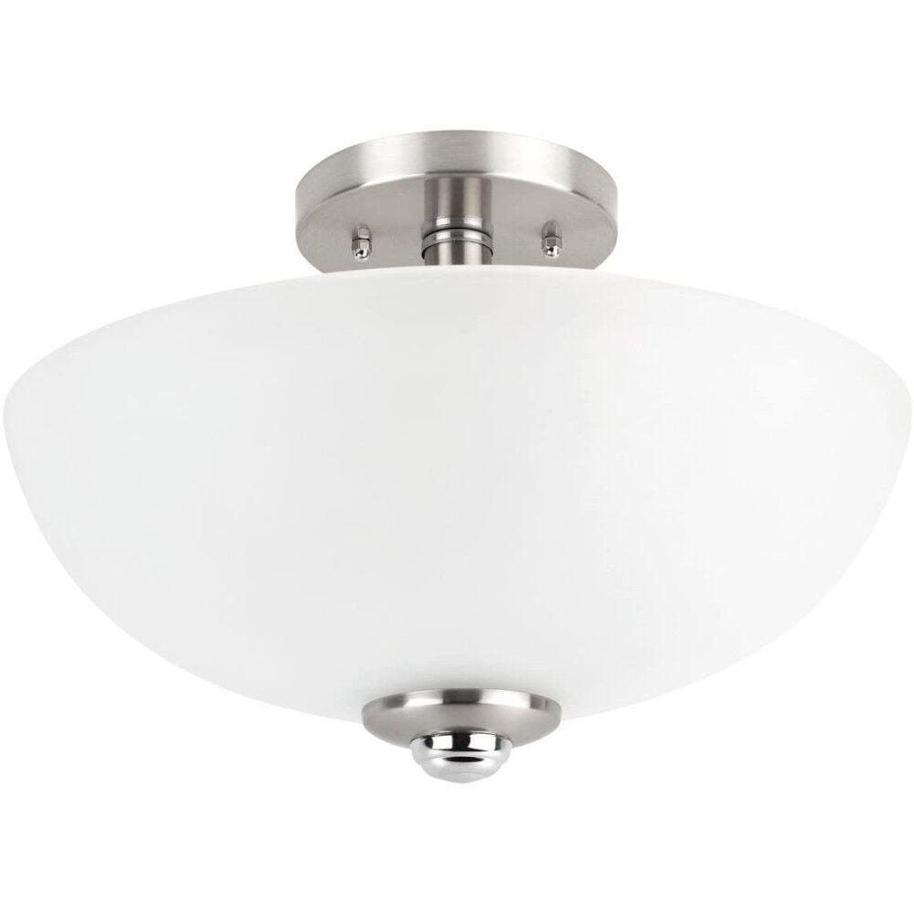 Globe Electric Hudson 8.25 in. H X 13 in. W X 13 in. L Brushed Nickel Ceiling Light