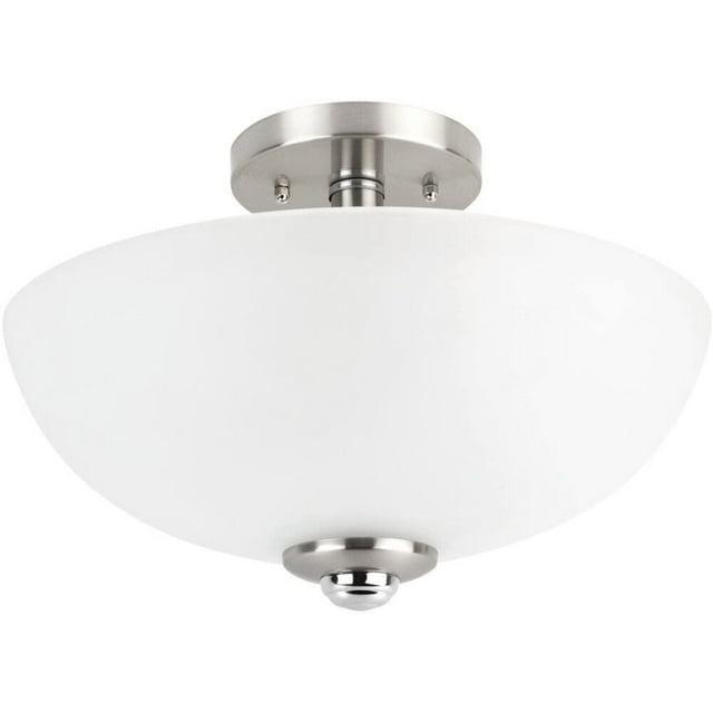 Globe Electric Hudson 8.25 in. H X 13 in. W X 13 in. L Brushed Nickel Ceiling Light