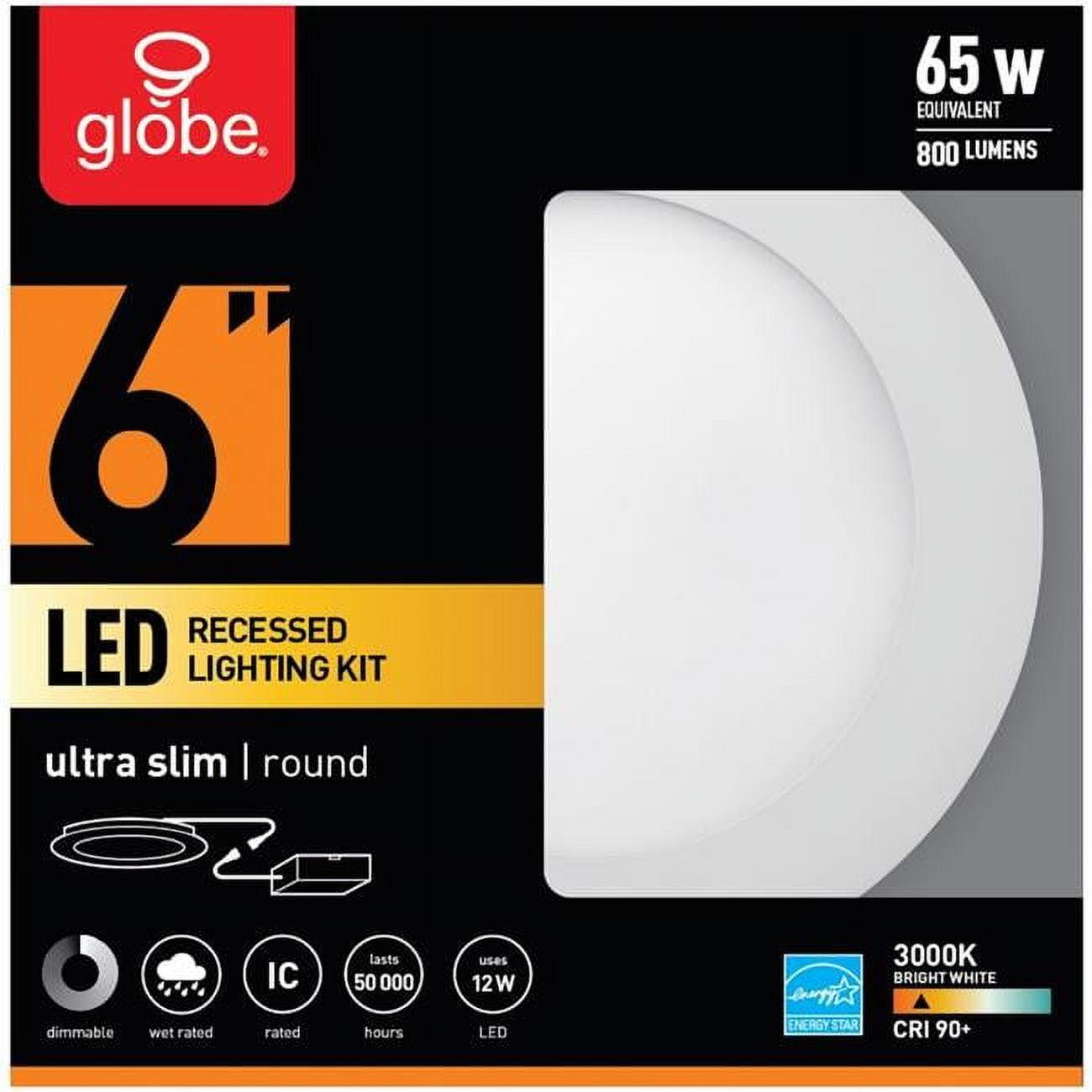 Globe Electric Frost White 6" Metal LED Canless Recessed Downlight