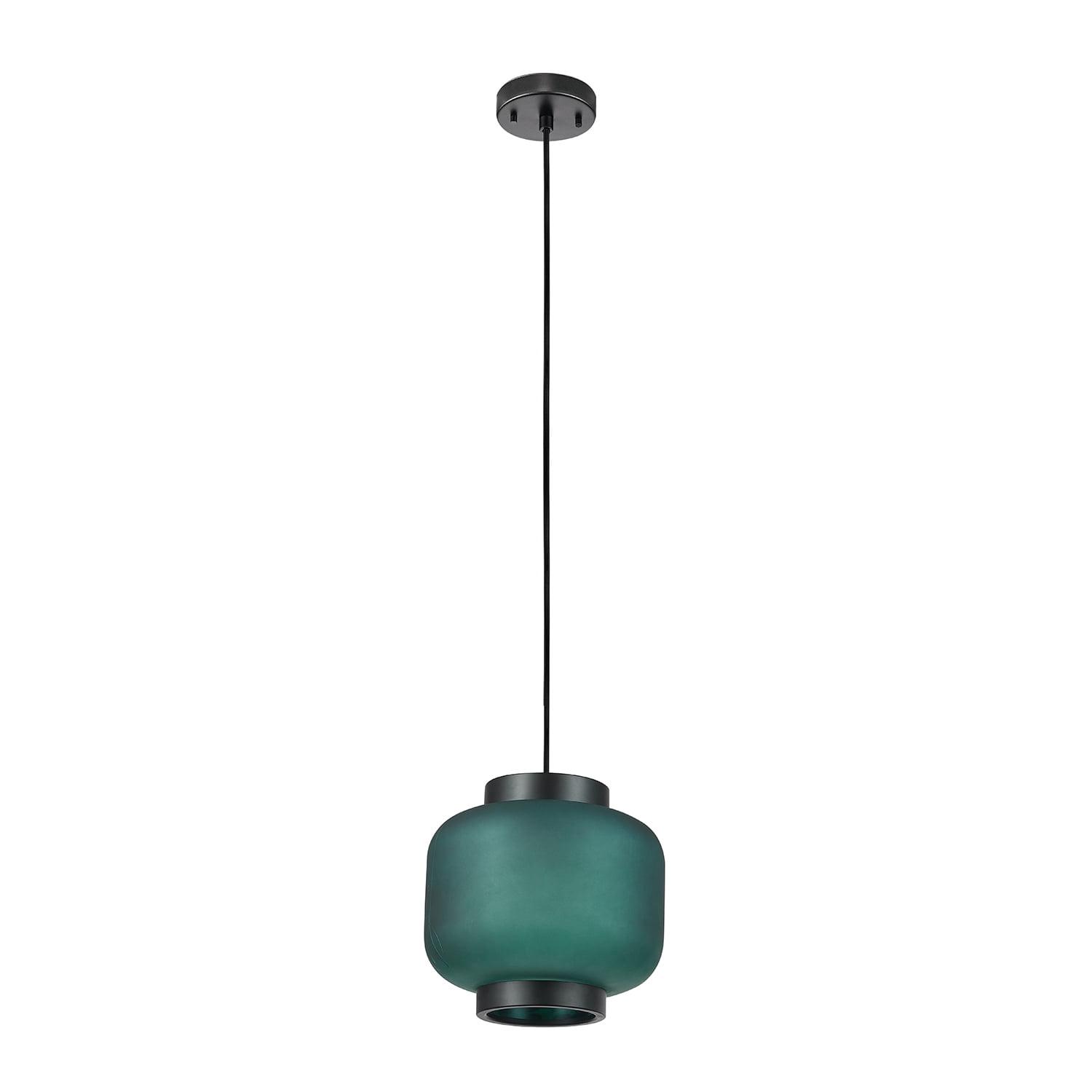 Globe Electric Laguna 1-Light Green Glass Pendant Light with CEC Title 20 LED Bulb Included, 64953