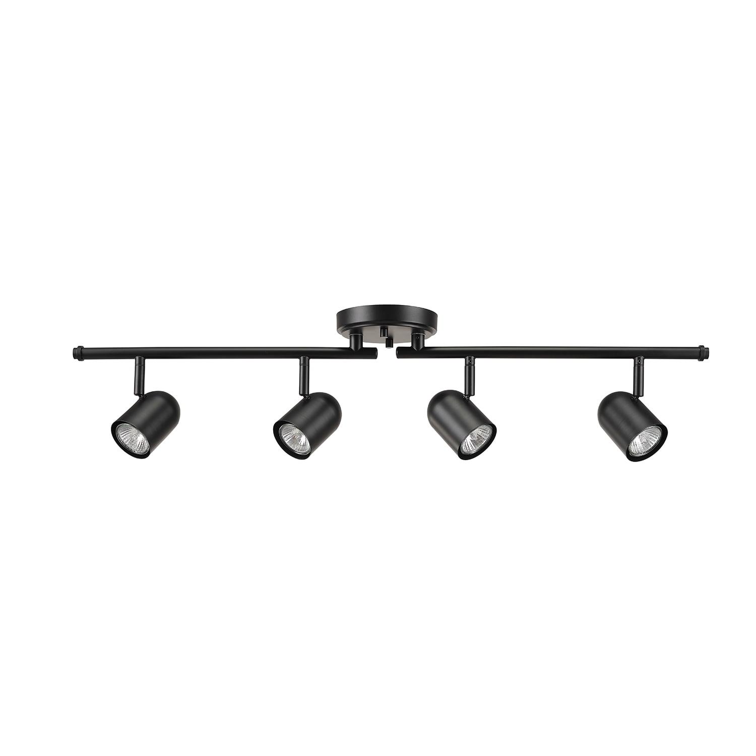 Globe Electric Roland 4-Light Matte Black Foldable Track Lighting, 60029
