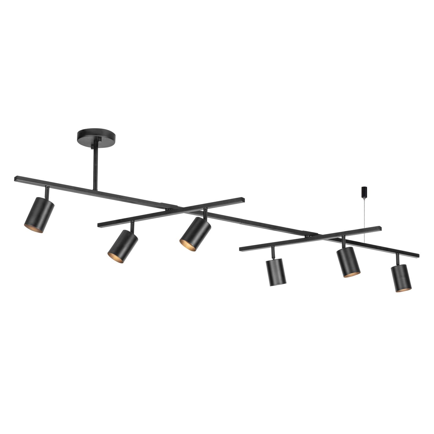 Black 64'' 6-Light Adjustable Track Lighting Kit