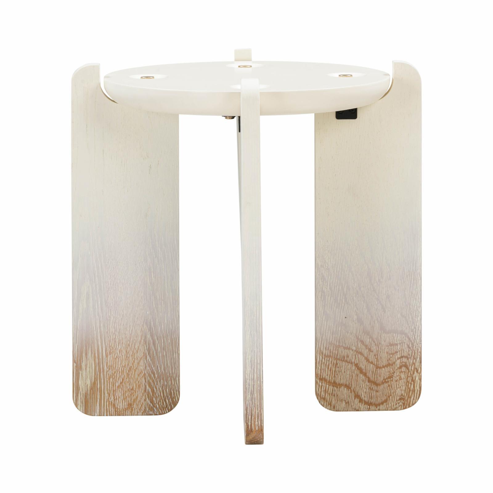 Gloria Cream Oak Round Accent Table