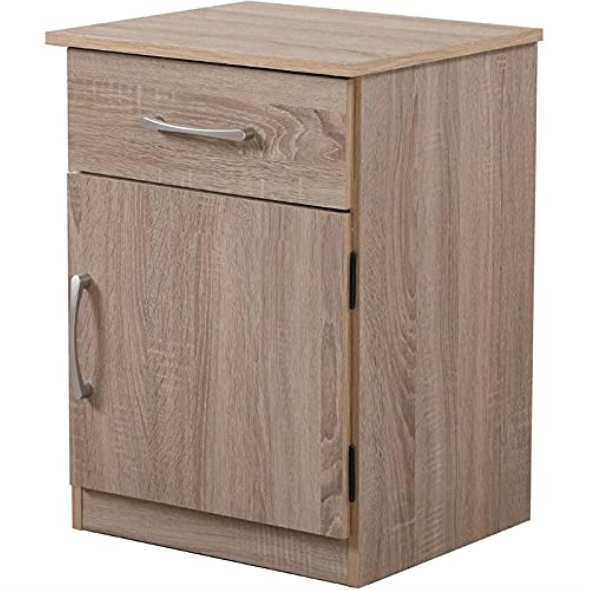 Sandlewood 1-Drawer Nightstand with Enclosed Storage