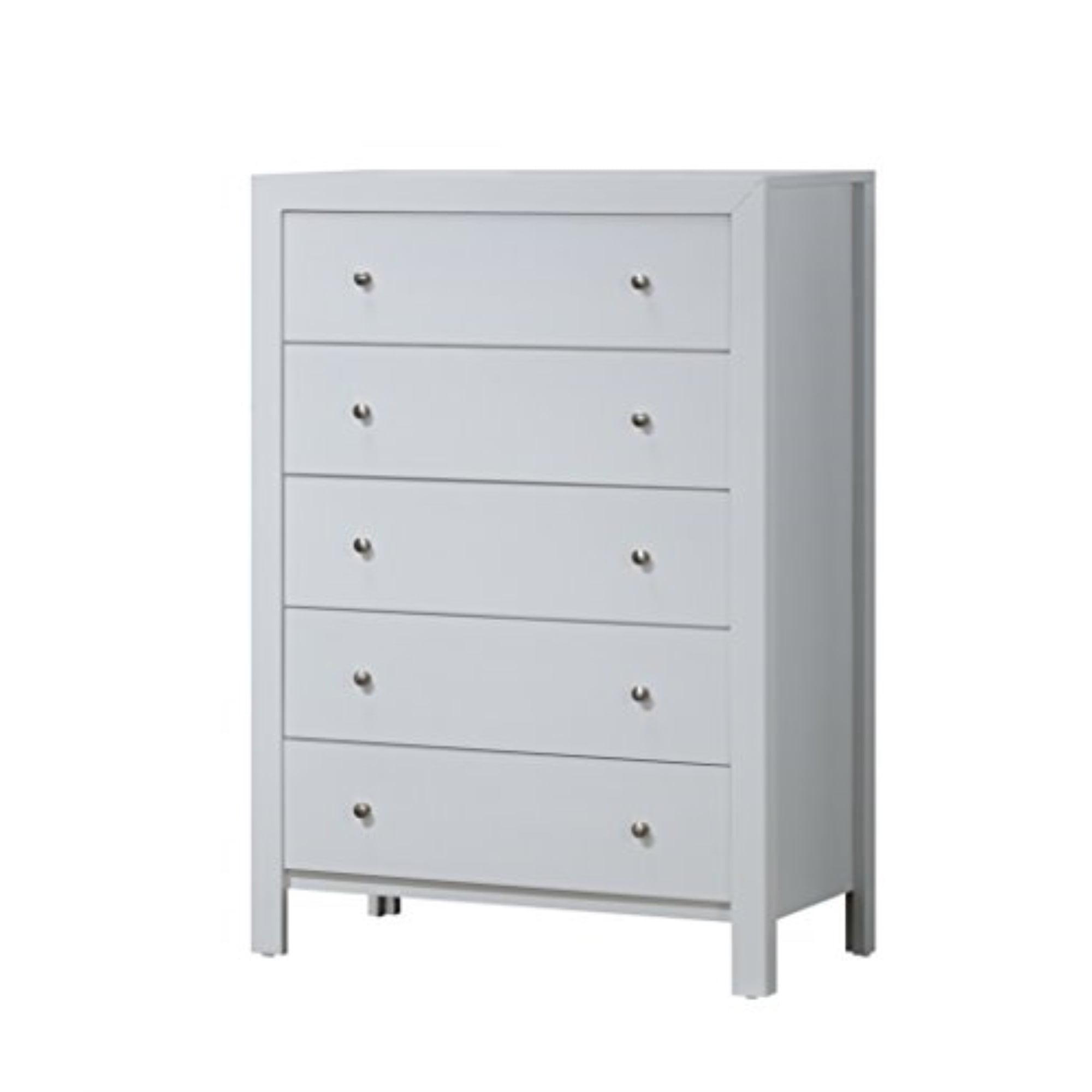 White 48" 5-Drawer Chest with Dovetail Drawers