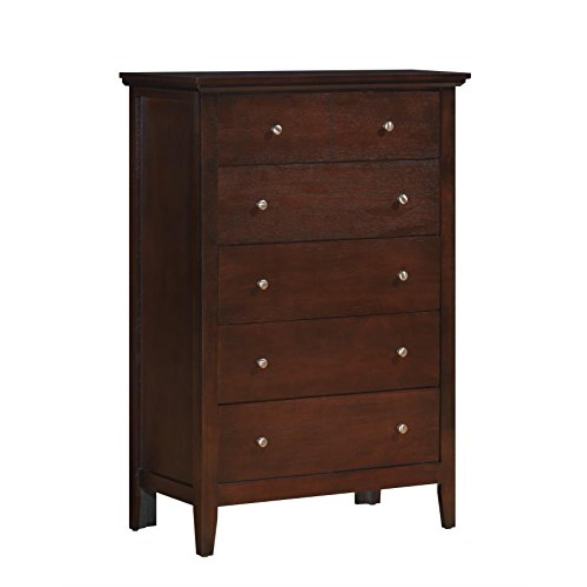 Espresso Finish 5-Drawer Chest with Dovetail Drawers