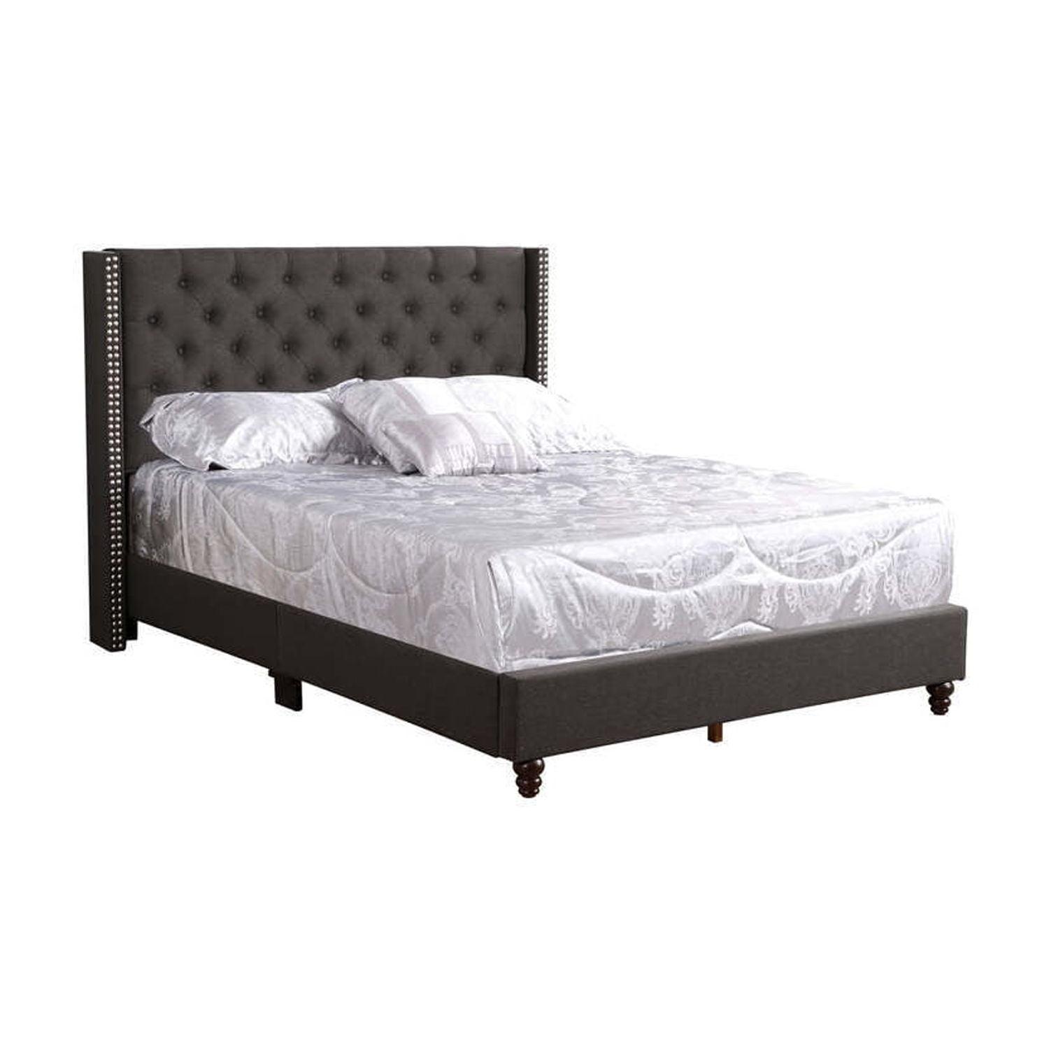 Glory Furniture Julie Fabric Upholstered King Bed in Black