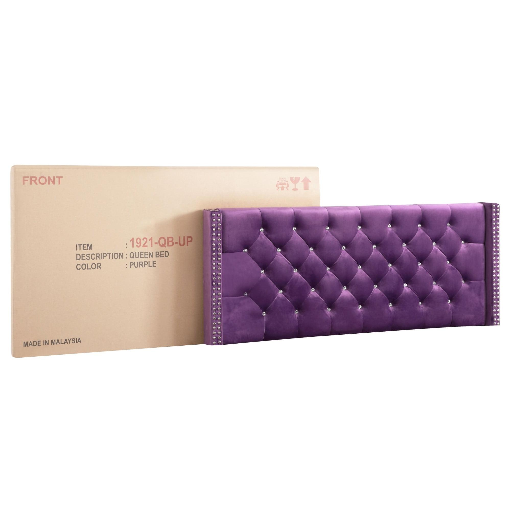 Glory Furniture Julie G1921-QB-UP Queen Upholstered Bed, Purple
