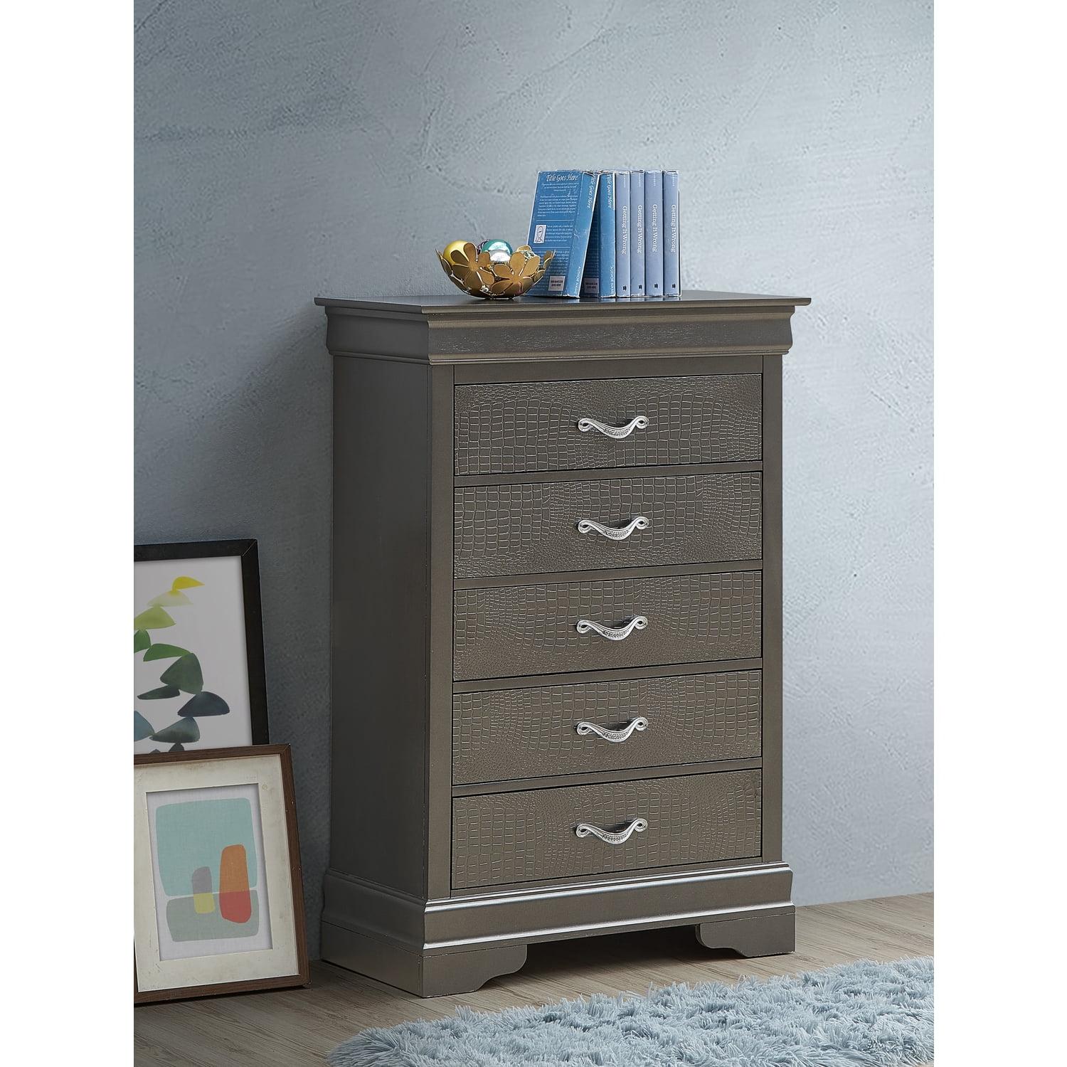 Charcoal Elegance 48" Tall Dovetailed 5-Drawer Chest