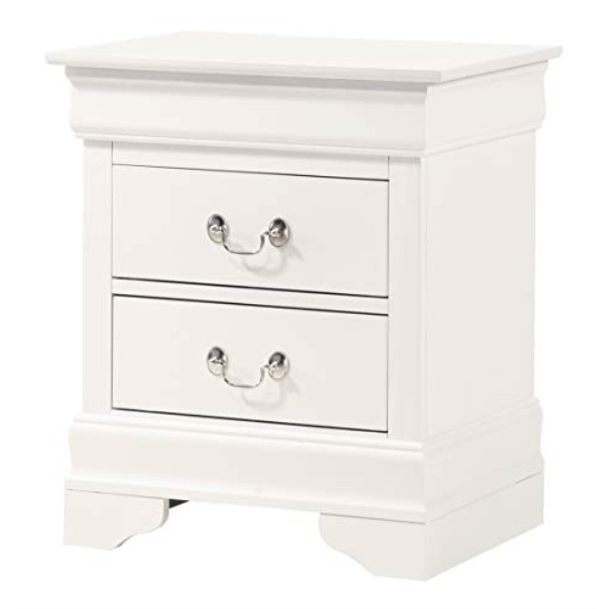 Glory Furniture Louis Phillipe 2 Drawer Nightstand in White