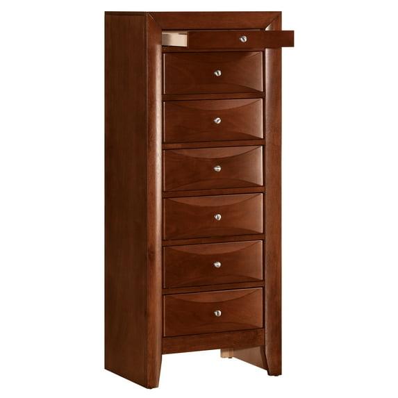Glory Furniture Marilla 7 Drawer Lingerie Chest in Cherry