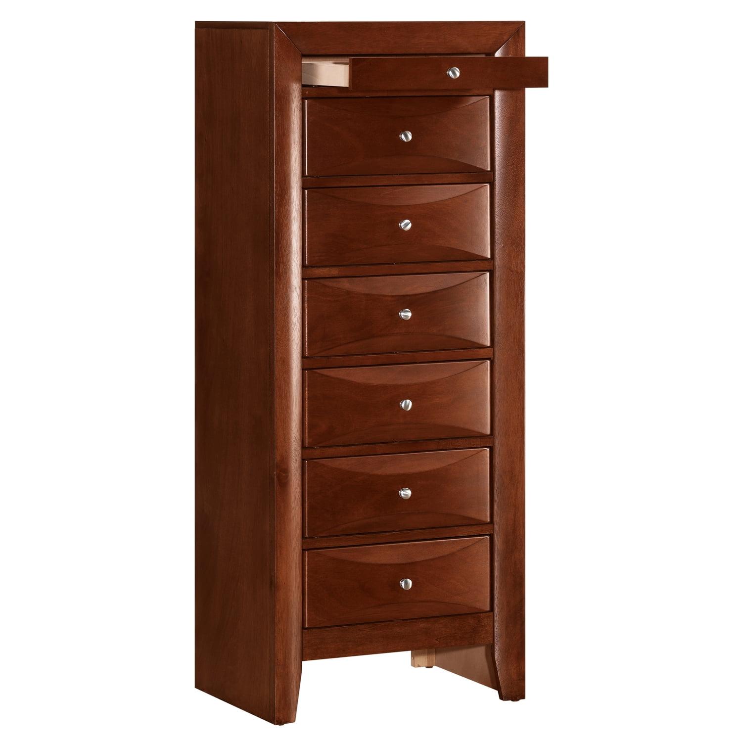 Cherry Wood 7-Drawer Lingerie Chest with Felt Lined Drawer