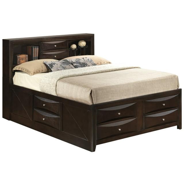 Glory Furniture Marilla Queen Storage Bed in Cappuccino