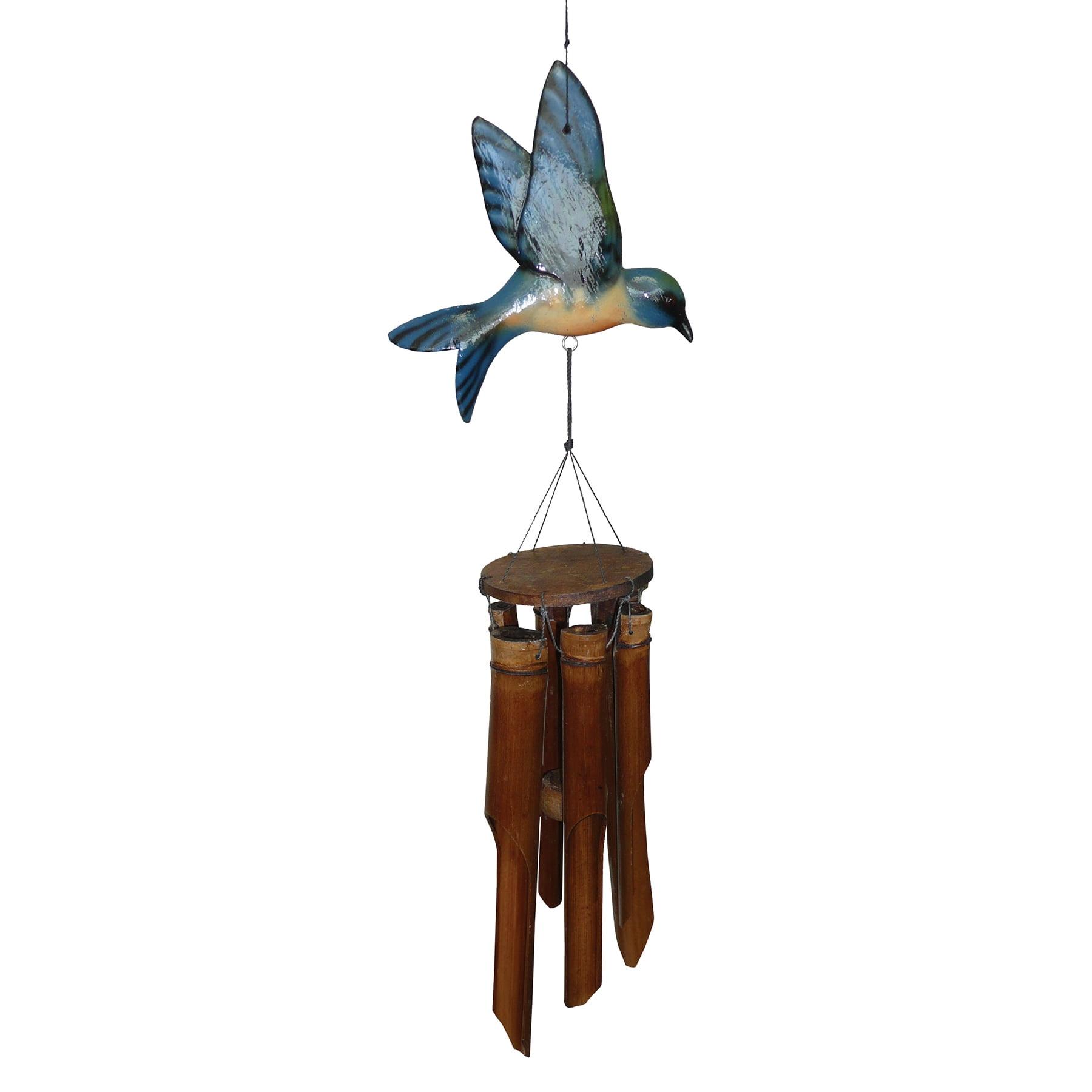 Hand-Carved Monarch Butterfly Bamboo Wind Chime