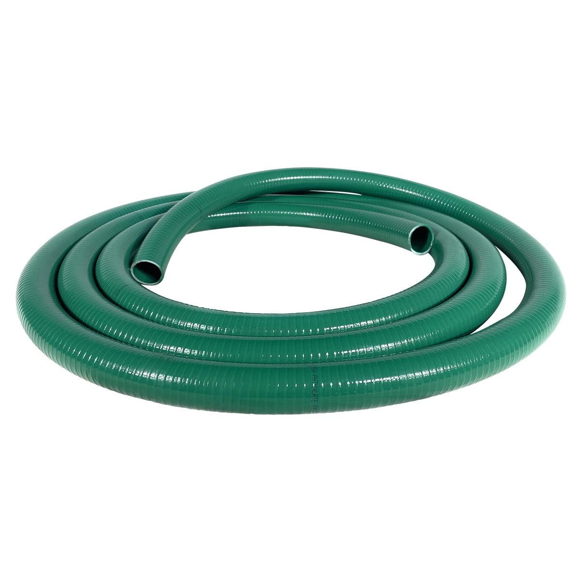 Gloxco Heavy Duty Green PVC Suction Hose for Water Transfer, 70 PSI Max Pressure, 1-1/2" Inside Diameter, 20 ft Length