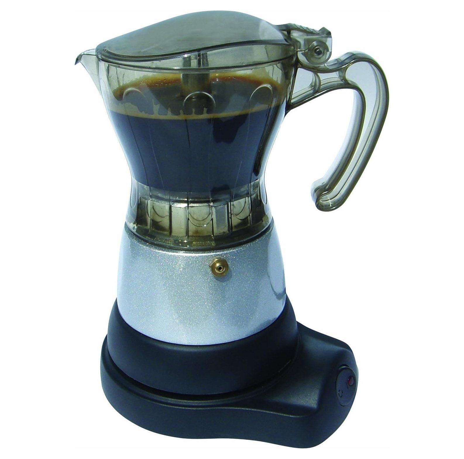 BC-90264 6-Cup Electric Coffee Maker, Clear and Silver