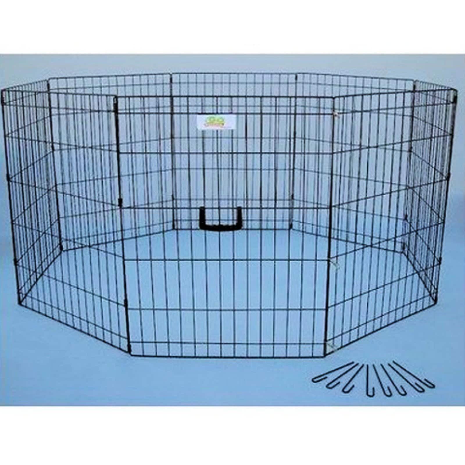 Go Pet Club Black Metal Foldable Pet Exercise Pen