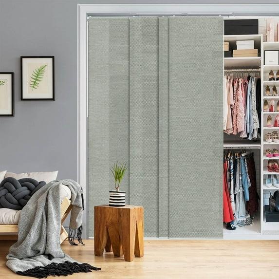 GoDear Design Adjustable Sliding Panel Track Blind 45.8"- 86" W x 96" H, Vertical Blinds, Semi-sheer, Moonstone
