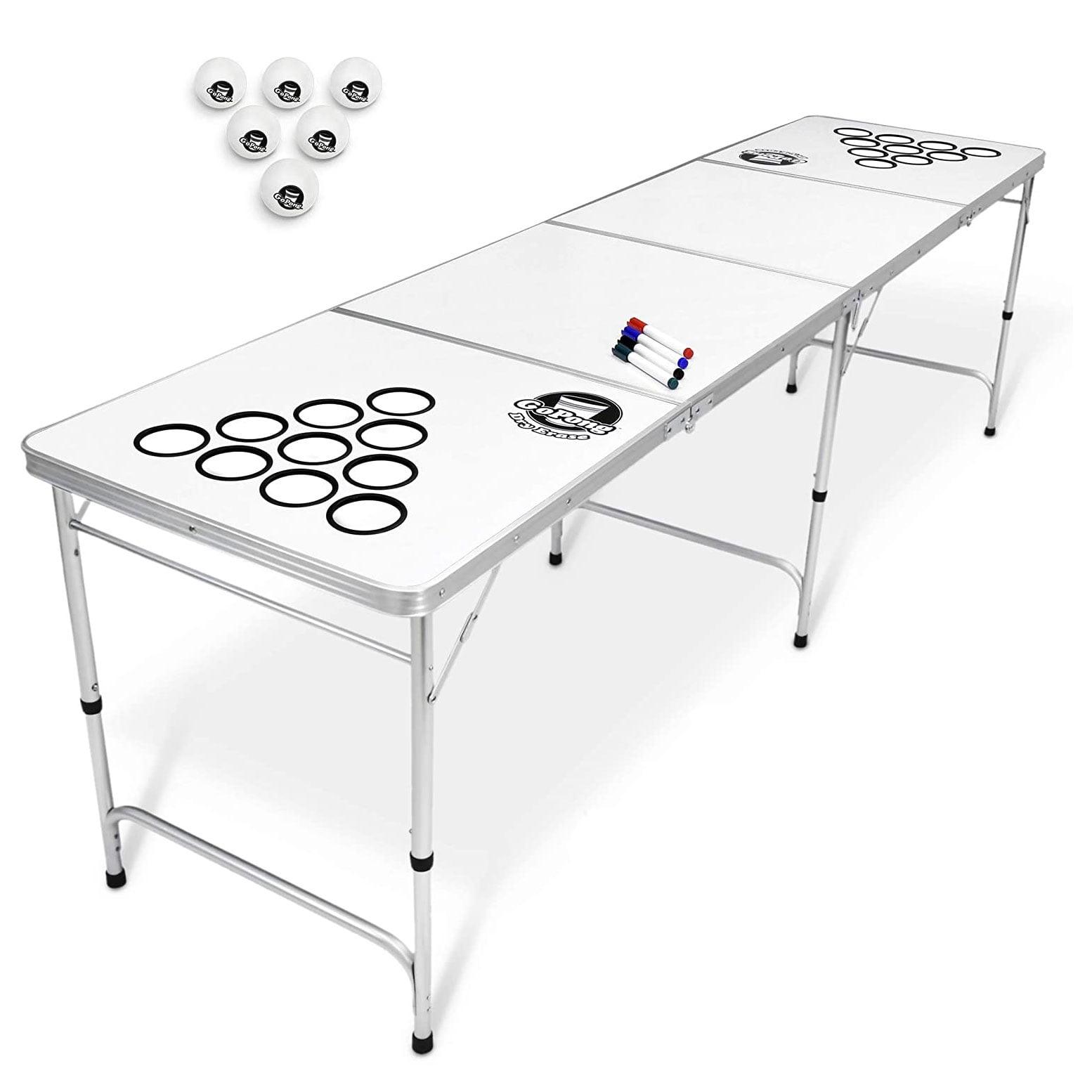 GoPong GoPong 8-Foot Customizable Dry-Erase Beer Pong Set