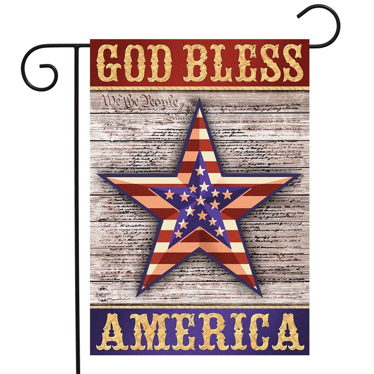 Briarwood Lane Everyday Garden Flag 12x18 For Outdoor God Bless America Star Patriotic Garden Flag Flags For Outside