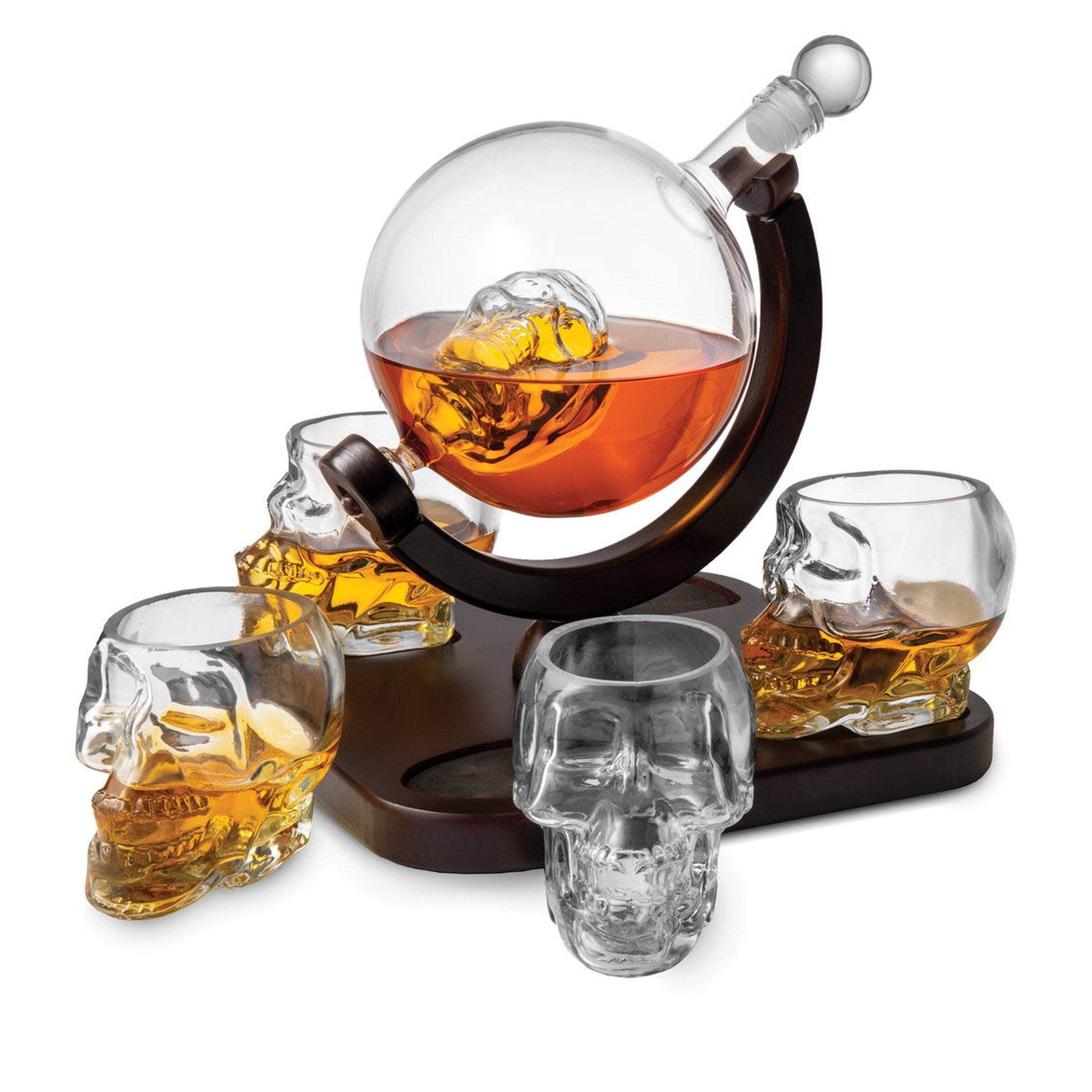 Skull 5 Piece Whiskey Decanter Set