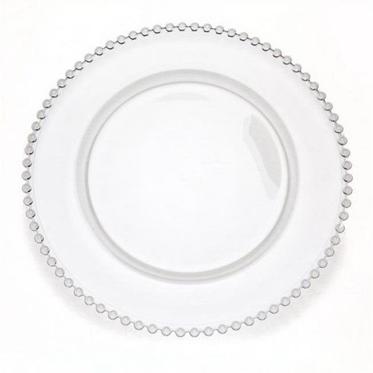 Clear Crystal Beaded Edge 13" Charger Plate