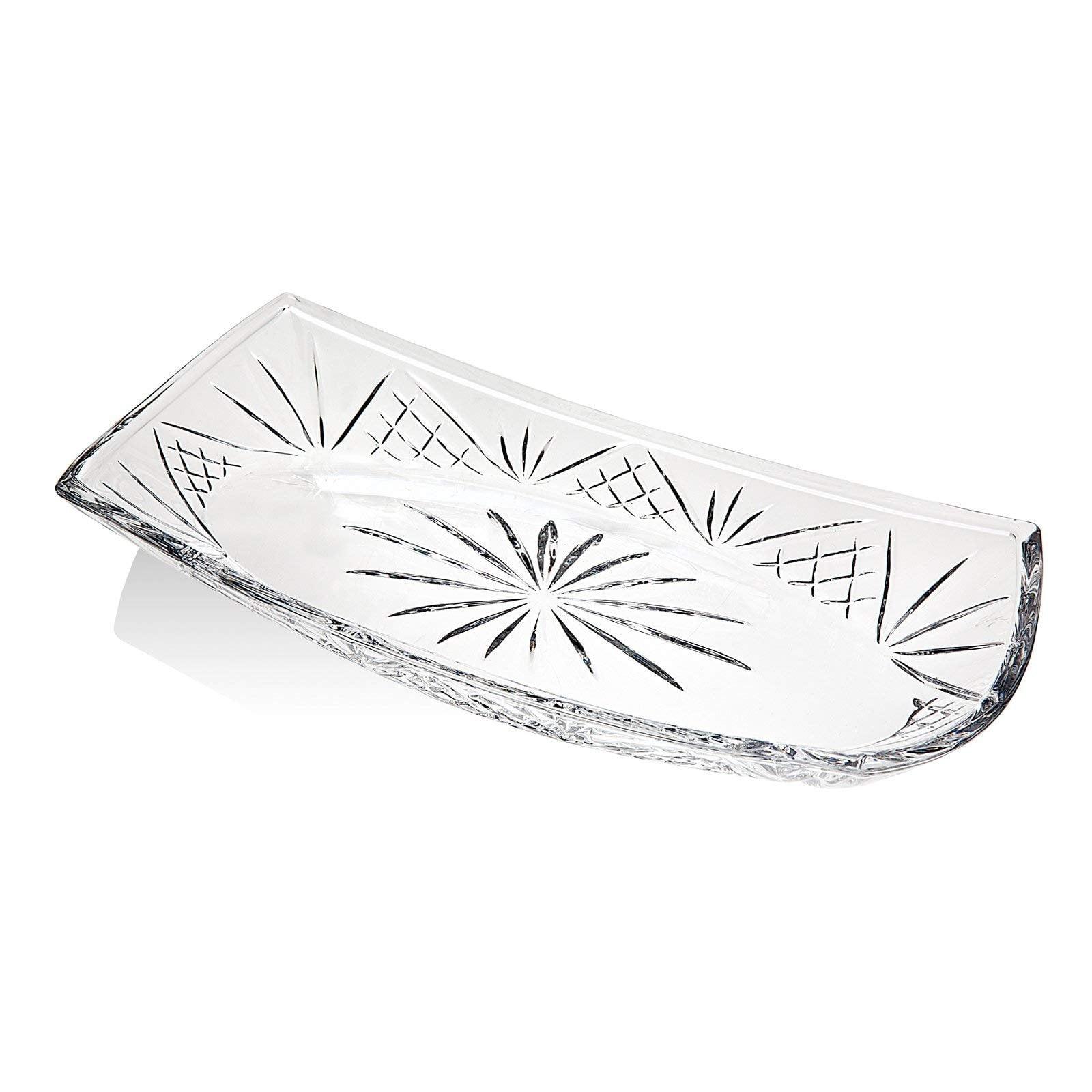 Godinger Silver Art Co Dublin Crystal Oval Serving Dish