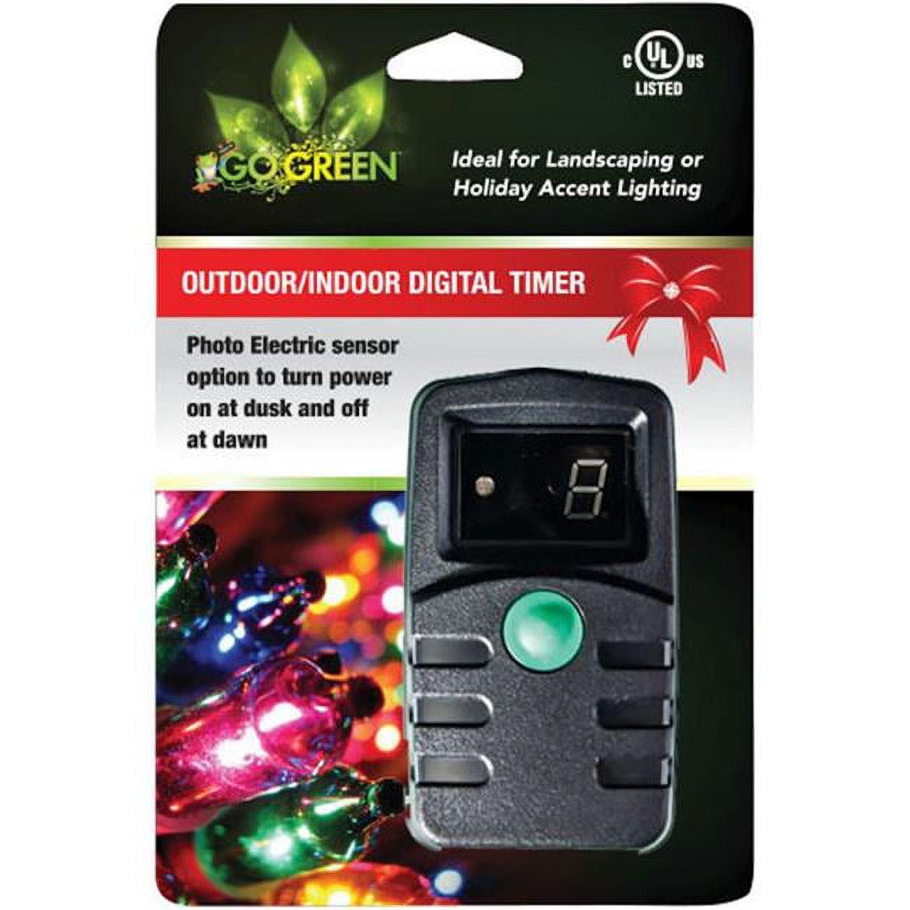 GoGreen Power (GG-36003) Outdoor Digital Timer, Photoelectric sensor, Black