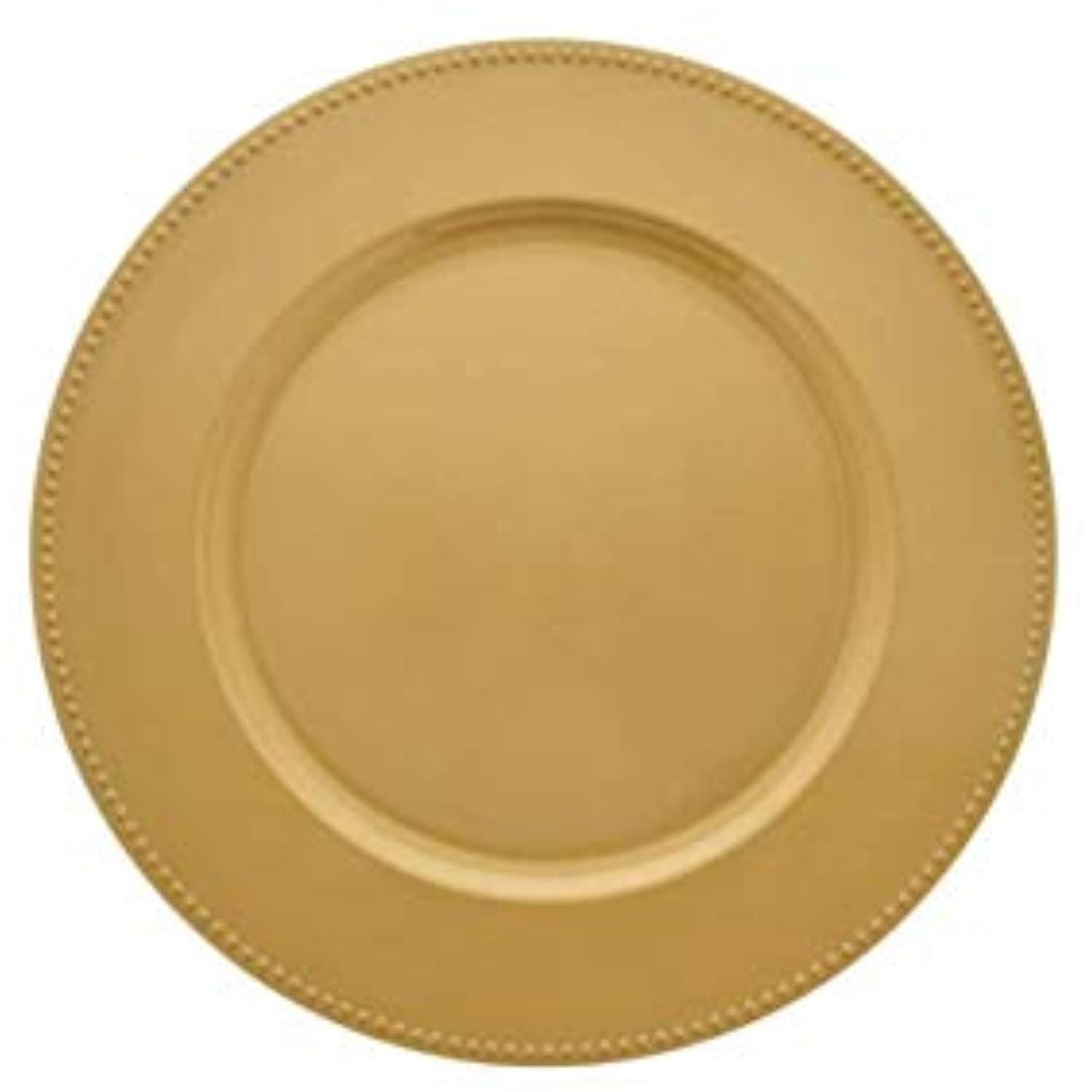 Gold Beaded Rim 13" Charger Plates Set of 4