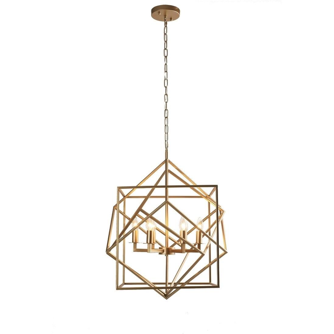 Modern Gold Iron Geometric Pendant Light