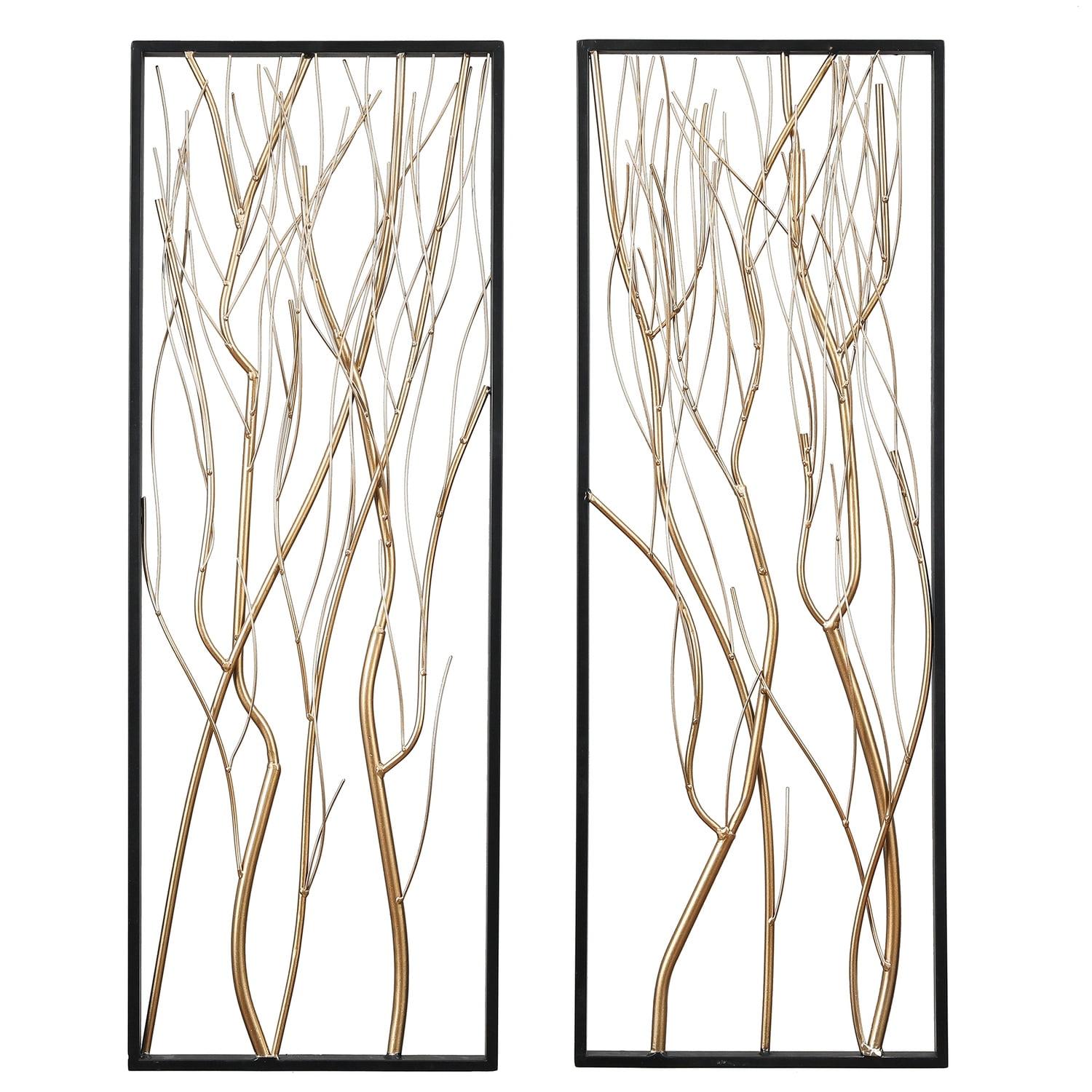 Gold Metal Branch Wall Decor Set