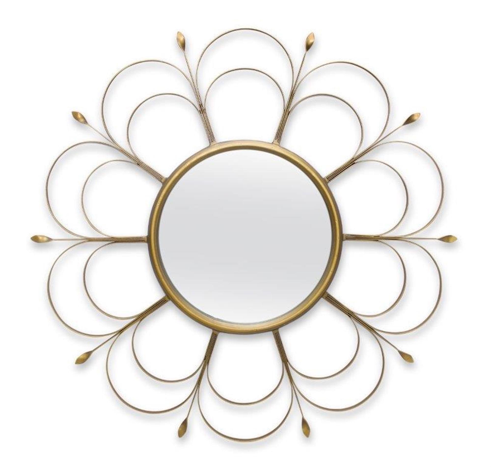 24" Round Gold-Toned Metal Wall Decor