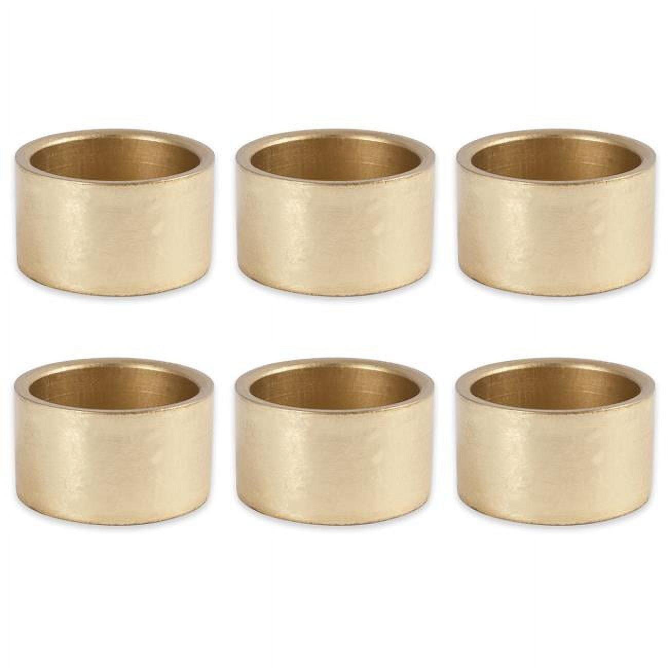 Gold Round Painted Acrylic Napkin Ring Set of 6