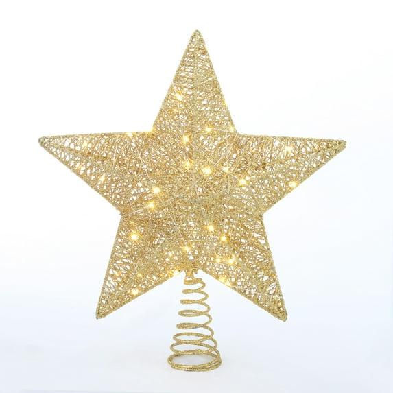 Gold Star LED Christmas Tree Topper, 15", by Holiday Time